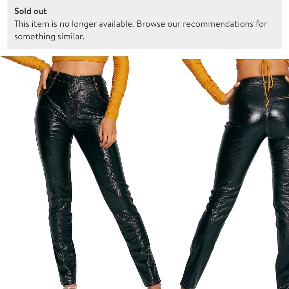 Faux leather pants